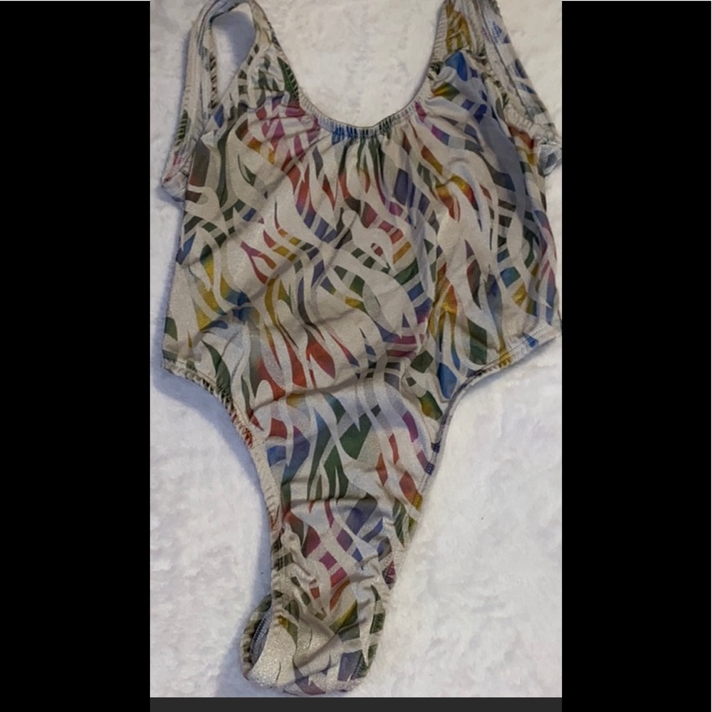Grey multi color Exotic dancer outfit